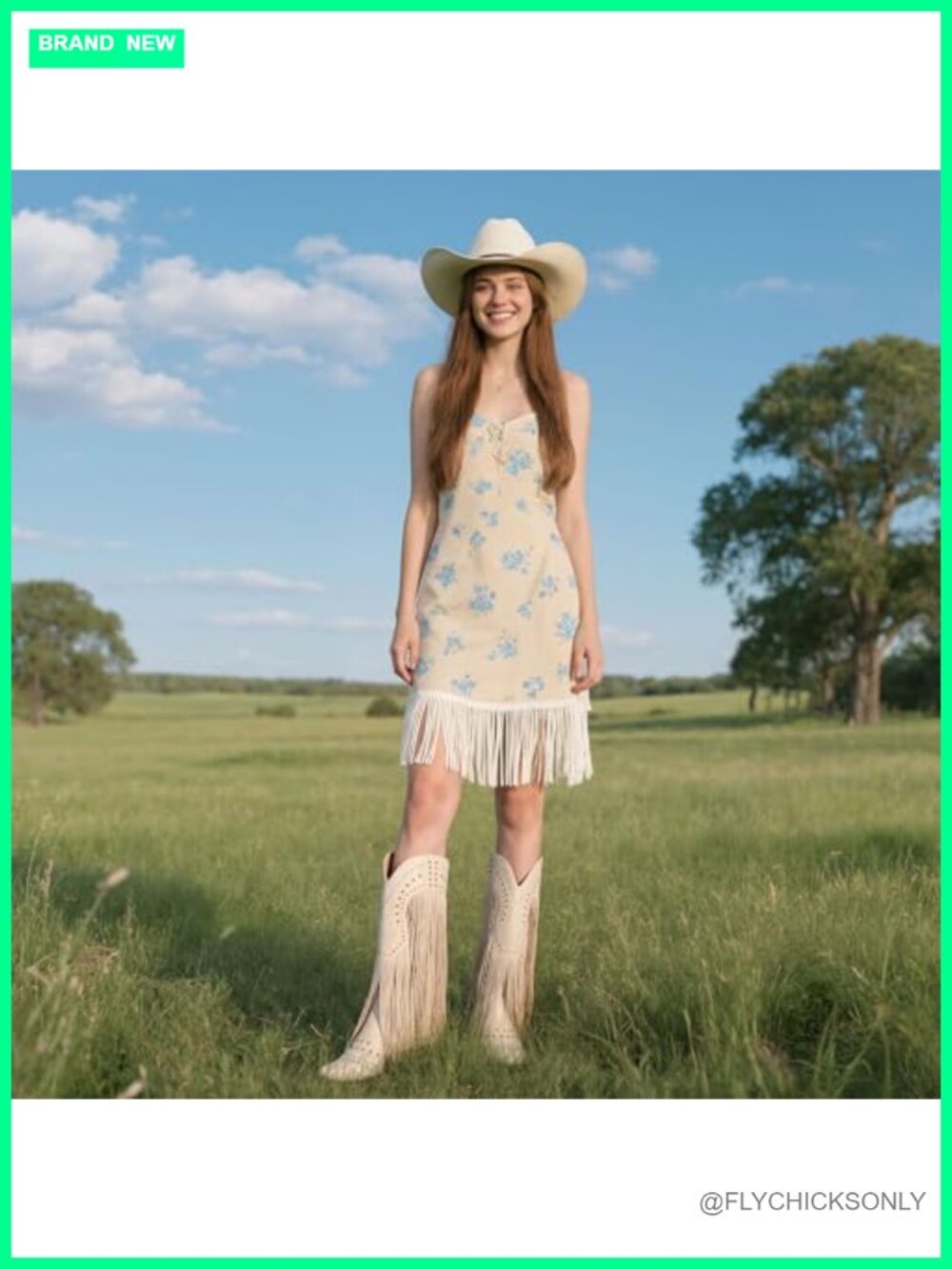 Fringe Knee-High Cowboy Boots Pointed Toe Chunky Heel Pull-On Western Boots - Picture 3 of 6